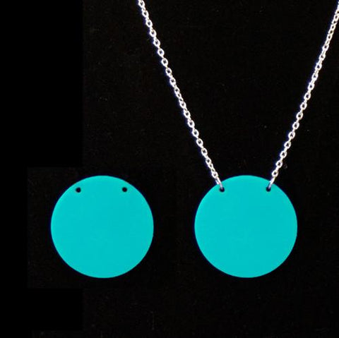 Acrylic circle pendant necklace blank 1 5/16 with 2 holes sold in sets of 5 -multiple colors & finishes - CraftChameleon
 - 1
