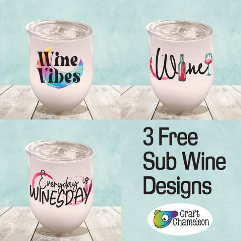 Wine Glass Tumbler Sublimation Digital Design