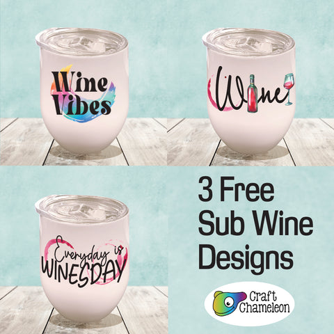 Wine Glass Tumbler Sublimation Digital Design