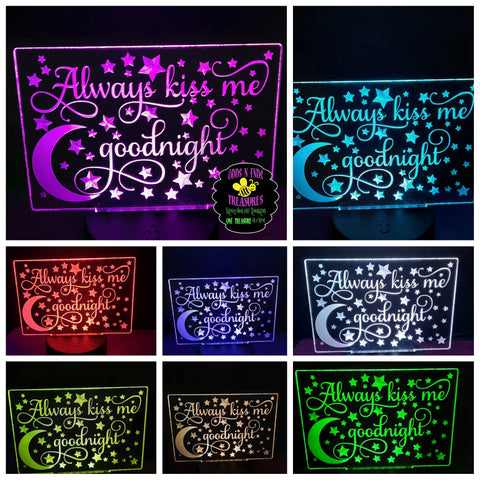 Always Kiss Me Goodnight Light Base Design by ONE Designs DESIGN ONLY