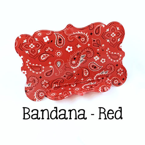 Acrylic Blank Vintage Business Card Holder - Bandana - Red