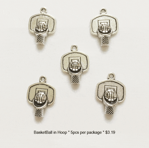 Basketball in Hoop Charms - CraftChameleon