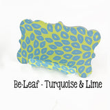 Acrylic Blank Vintage Business Card Holder - Be-Leaf Turquoise & Lime