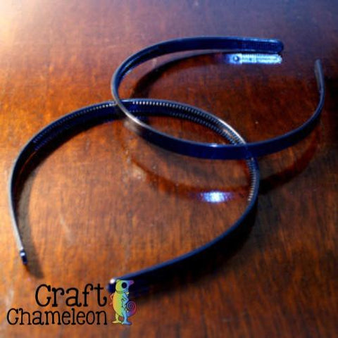 Set of 12 ~ 9mm Flat Topped Plastic Headbands - CraftChameleon