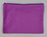 Cotton Canvas Zipper Bags - Purple