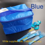 Lunch Bag with Reusable Silverware/ Destash - Blue Cooler Bag