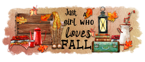 Just a Girl who Loves Fall (fits Mug with Spoon) Digital Sublimation Design