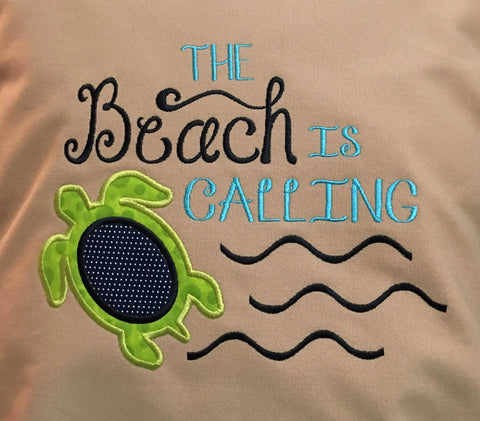 Embroidery The Beach is Calling Design Only