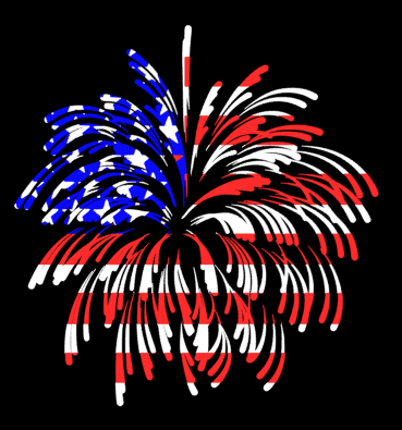 American Flag Firework Digital Design