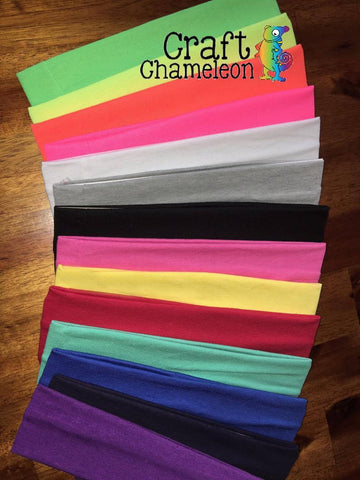 Solid Cotton Stretch Knit Headbands ~ Sets of 10 - CraftChameleon