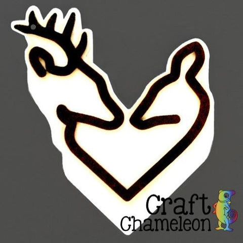 Deer Head Heart Acrylic Shape - CraftChameleon
 - 1
