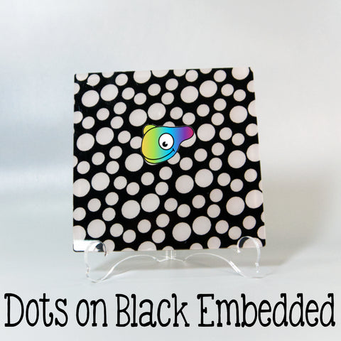 Dots on Black Embedded Acrylic Sheets ~ Multiple Sizes