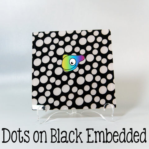 Dots on Black Embedded Acrylic Sheets ~ Multiple Sizes