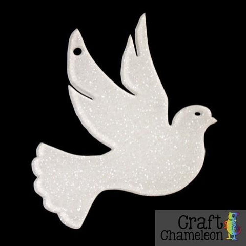 White Glitter Dove Acrylic Shape - CraftChameleon
 - 1