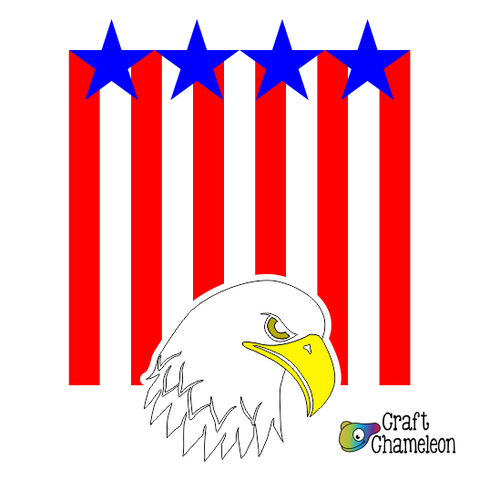 Eagle Head Flag Digital Design