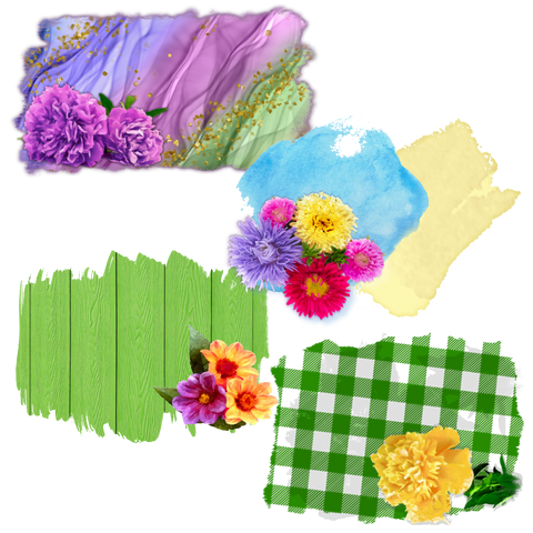 Colorful Flowers Sublimation Digital Sublimation Design