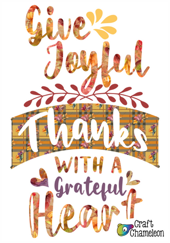 Give Joyful Thanks Tea Towel Sublimation Digital Design