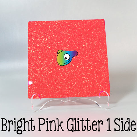 Bright Pink Glitter 1 Side Acrylic Sheets ~ Multiple Sizes