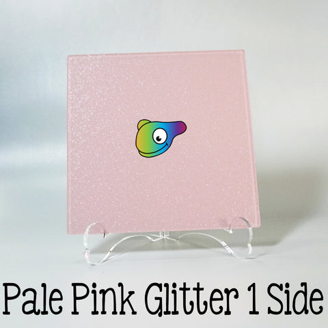 Pale Pink Glitter 1 Side Acrylic Sheets ~ Multiple Sizes