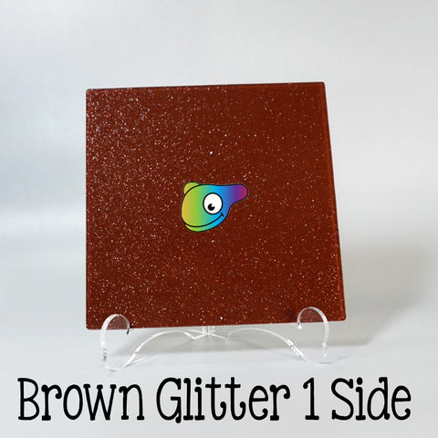 Brown Glitter 1 Side Acrylic Sheets ~ Multiple Sizes