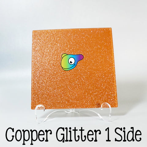 Copper Glitter 1 Side Acrylic Sheets ~ Multiple Sizes