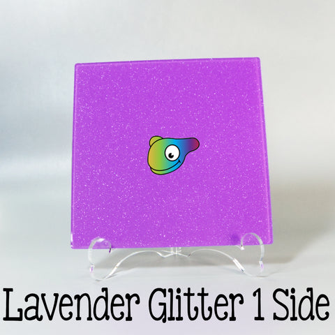 Lavender Glitter 1 Side Acrylic Sheets ~ Multiple Sizes