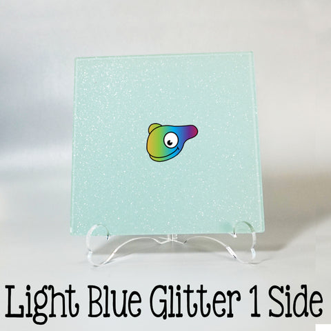 Light Blue Glitter 1 Side Acrylic Sheets ~ Multiple Sizes
