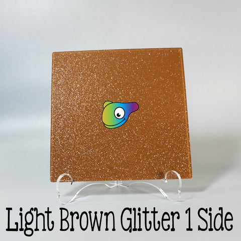 Light Brown Glitter 1 Side Acrylic Sheets ~ Multiple Sizes