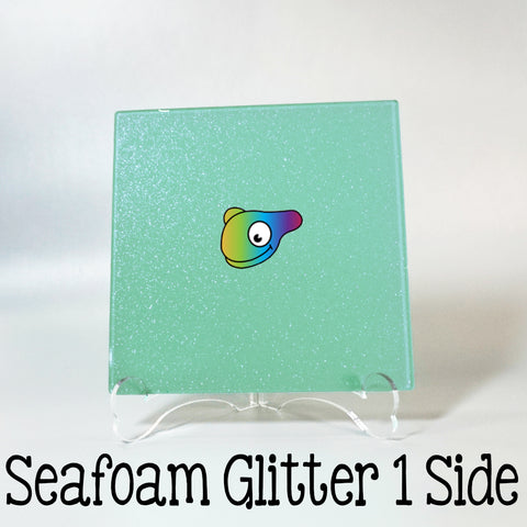 Seafoam Glitter 1 Side Acrylic Sheets ~ Multiple Sizes