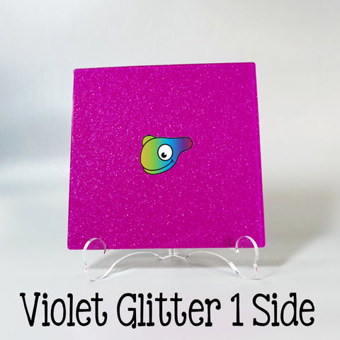 Violet Glitter 1 Side Acrylic Sheets ~ Multiple Sizes
