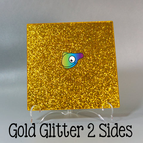 Gold Glitter 2 Sided Acrylic Sheets ~ Multiple Sizes