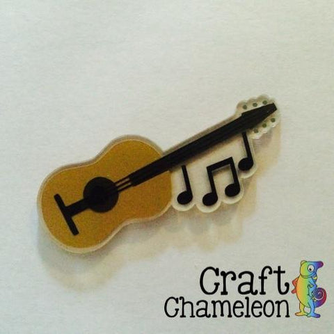 Guitar with Music Notes Acrylic Shape - CraftChameleon
 - 1