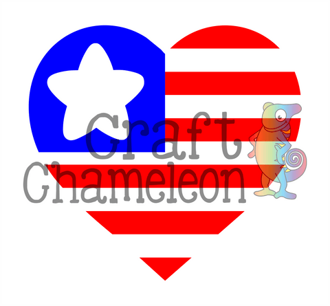 Patriotic Heart Digital Design - CraftChameleon