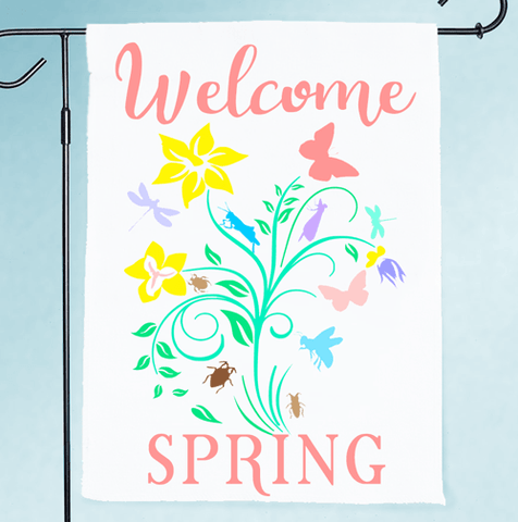Welcome Spring Flowers Digital Design
