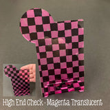 Acrylic Blank Phone Stand with Monogram Space ~ Set of 3 - High End Check - Magenta Translucent