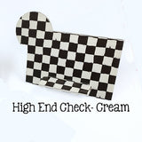 Acrylic Blank Vintage Business Card Holder - High End Checks - Cream