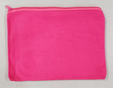 Cotton Canvas Zipper Bags - Hot Pink