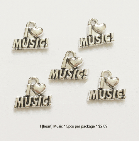 I heart music charms - CraftChameleon