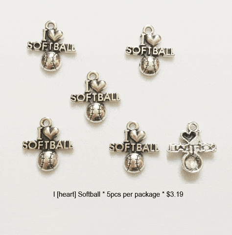 I (heart) Softball Charm - CraftChameleon
