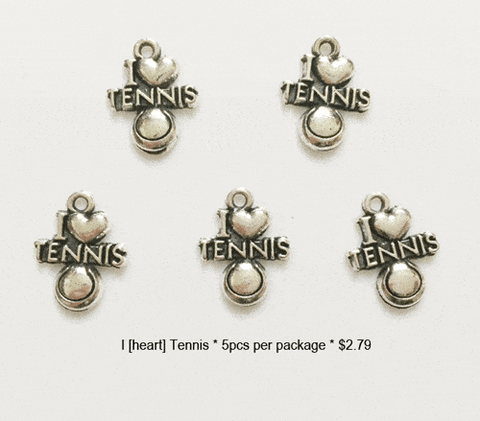 I Heart Tennis Charm - CraftChameleon