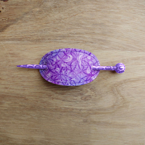 Faux leather or leatherette slide barrette in the hoop file