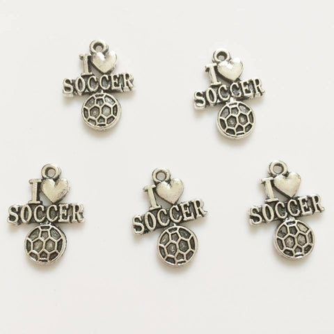 I (heart) Soccer Charms - CraftChameleon