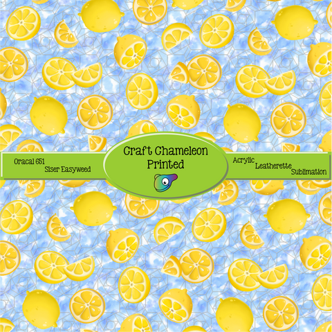 Lemon Zest ~ Leon's Pattern ~ Vinyl, Leatherette, HTV, Acrylic, Sublimation