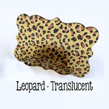 Acrylic Business Card Holder with Monogram Space - Leopard - Translucent