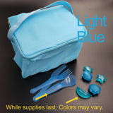 Lunch Bag with Reusable Silverware/ Destash - Light Blue Cooler Bag