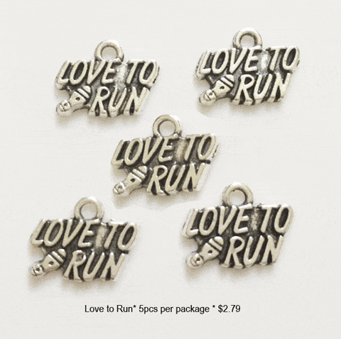 Love to Run Track Cross Country Charms - CraftChameleon
