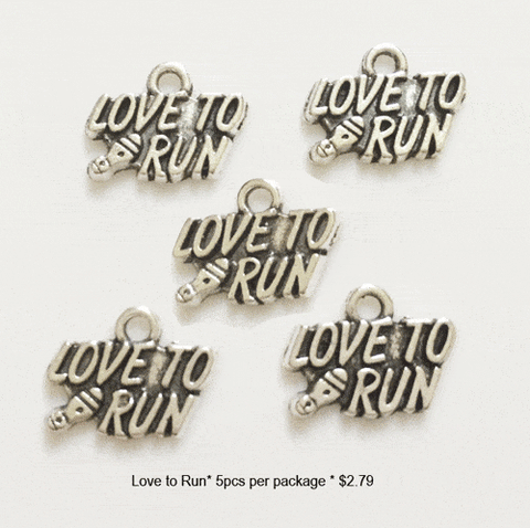 Love to Run Track Cross Country Charms - CraftChameleon