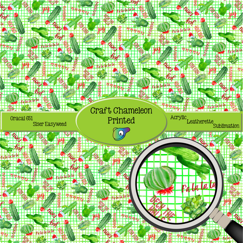 Merry Cactus Christmas ~ Leon's Pattern ~ Vinyl, Leatherette, HTV, Acrylic, Sublimation