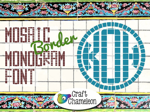 Mosaic Monogram Fonts -Standard and Border
