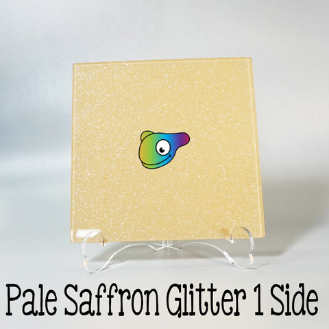 Pale Saffron Glitter 1 Side Acrylic Sheets ~ Multiple Sizes